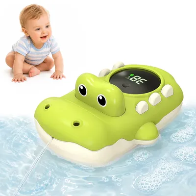 Produktbild von Badewasserthermometer, 2-in-1, mit Spritzfunktion, 3-Farben-Temperaturwarnung, für Babybad