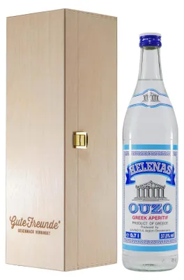 Produktbild von Helenas Ouzo mit Geschenk-Holzkiste
