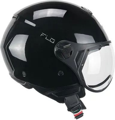 Produktbild von Jet Helm CGM 167A FLO Mono Glänzendes Schwarz Geformtes Visier größe M1