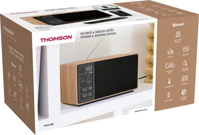 Produktbild von Thomson WS202TBK sw Radio/BT-Speaker mit Wetterstation,UKW,Bluetooth 5.3,50W