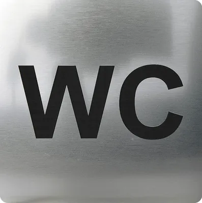 Produktbild von WC Symbol selbstklebend, 100 x 100 mm, Kunststoff Edelstahl-Effekt