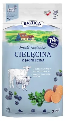 Produktbild von BALTICA Smaki regionów Small breeds Veal with lamb – trockenfutter für Hunde – 3kg