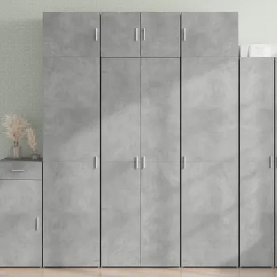Produktbild von vidaXL Highboard Betongrau 70x42,5x185 cm Holzwerkstoff