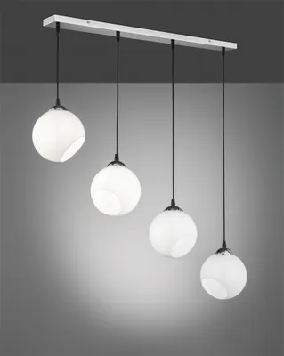 Produktbild von Designer Pendelleuchte Lampenschirme Kugelform Ø20cm aus Glas 4 flammig in weiß