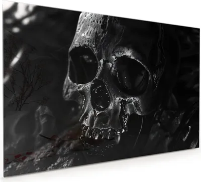 Produktbild von Küchenrückwand Spritzschutz Glas mit Motiv Schädelaufnahme 40 x 40 cm