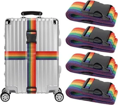 Immagine prodotto di Set di cinghie colorate per bagagli, regolabili, 4 pezzi, vivaci