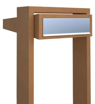Produktbild von Standbriefkasten Stairs in Rost mit Edelstahlklappe