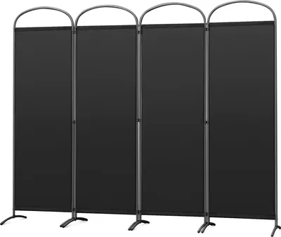 Produktbild von Angel Living 4 Teil 225X185CM Bogenparavent Sichtschutz Balkonbespannung Balkonsichtschutz Paravent Raumteiler Trennwand,Schwarz