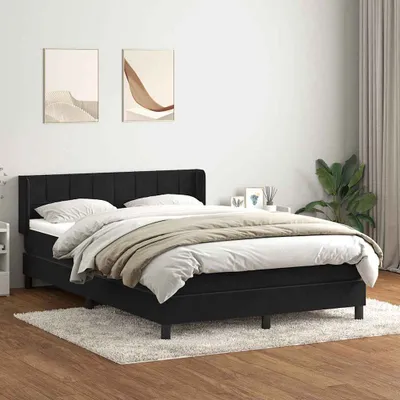 Productafbeelding van Maison Exclusive - Boxspringbed met matras, zwart, 160x210 cm, fluweel