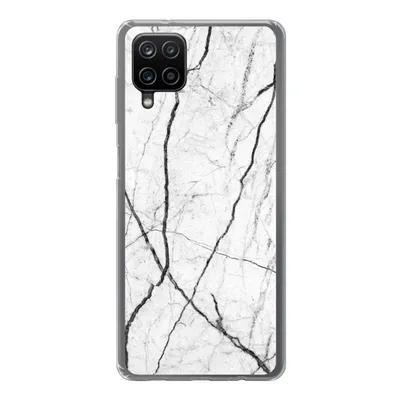 Produktbild von MuchoWow® Handyhülle Schutzhülle Hülle für Samsung Galaxy A12 Marmor - Schwarz - Weiß Silikon Softcase Handy Hülle - Bild