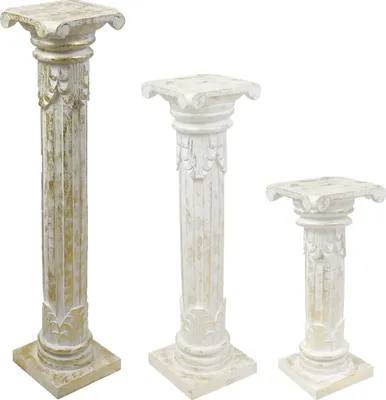 Produktbild von Säule Antike Blumensäule Dekosäule Ständer Sockel Podest Blumenständer Holz in vielen verschiedenen Designs , Säulen Variante Antik:Goldwash 100 cm