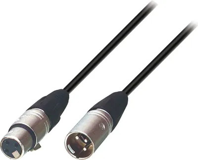 Image de Câble pour haut-parleur XLR 3 pôles mâle - XLR 3 pôles femelle 3.00 m noir