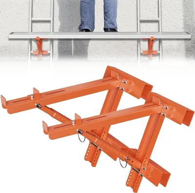 Productafbeelding van Laddersteun - 2 Stuks - Professionele Laddersteun - Geschikt voor Bouwladers - Duurzaam Staal - Ruimtebesparend Ontwerp