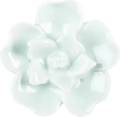 Image de Clayre & Eef Bouton de porte Ø 4 cm Vert Céramique Fleur