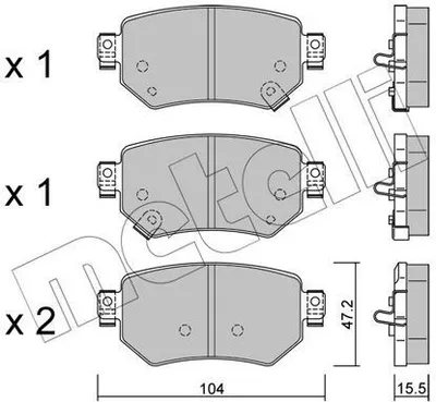 Produktbild von METELLI Bremsbeläge Satz Hinten Bremsklötze für MAZDA 6 Kombi (GJ, GL) 22-1159-0