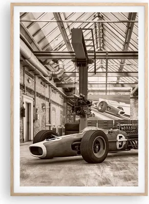 Produktbild von Gerahmtes Poster - Rahmen in heller Eiche - Formel 1 Rennen Retro - 70x100 cm - Wand Bild - Wanddeko - Wandbilder - Kunstposter - Wandposter - Bilderrahmen - Bilder - Kunstdruck - P2NPA70x100-4918