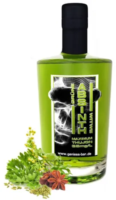 Produktbild von Absinth Die Grüne Witwe 0,5L Testurteil SEHR GUT(1,4) Maximal erlaubter Thujongehalt 35mg/L 55%Vol