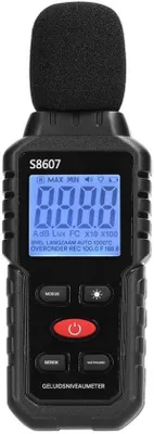 Obrázok produktu pre Digitálne hlukomery – merací rozsah 30 dB až 130 dB – s LCD displejom – vhodné na meranie hluku v kanceláriách, na staveniskách a v továrňach.