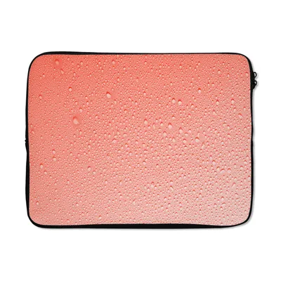 Produktbild von MuchoWow® Laptop Hülle 17 Zoll Laptoptasche Kondenswasser auf lachsrosa Hintergrund - Zipper - Schutzabdeckung
