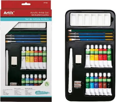 Produktbild von Artix PP195 Acrylfarbenset 12x 12 ml + Zubehör