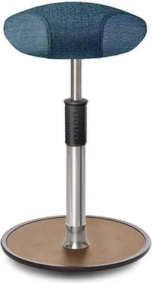 Produktbild von Sitz- Stehhocker Free Tall Triangel Camira Rivet Ozeanblau Chrom /Natur.