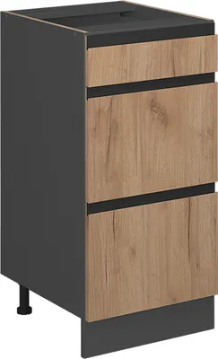 Produktbild von Küchenunterschrank Vicco R-Line Goldkraft Eiche 40 cm J-Shape, mit Schubladen, ohne Arbeitsplatte, Model 39764