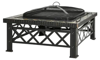 Produktbild von 3-in-1 Haardkammer – Feuerstelle – Outdoor-Kamin – Grill – Feuerkorb – Grillrost – Stahlkonstruktion