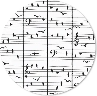 Produktbild von MuchoWow® Mauspad Mousepad Muster - Vogel - Musik 30x30 cm - Mousepads - Maus Mat - Pad - Mausunterlage - Tischunterlage - Schreibtischmatten