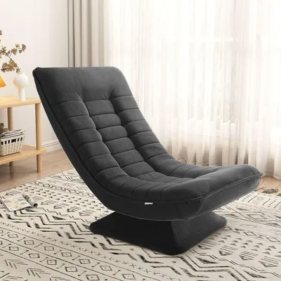 Zdjęcie produktu dla Leżanka Juskys Corsica - pokrycie sztruksowe, ergonomiczna, 5-warstwowa tapicerka, obrót 360° - szary