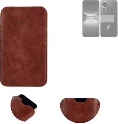 Produktbild von K-S-Trade Schutzhülle Handyhülle kompatibel mit Huawei nova 12 Pro Handytasche Kunstleder Sleeve in braun