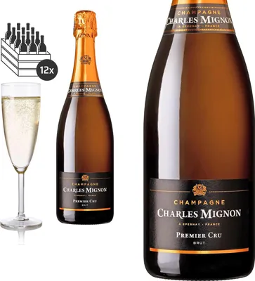 Produktbild von 12er Karton Champagne Blanc Premier Cru Brut von Charles Mignon  (12 x 0,75 l)
