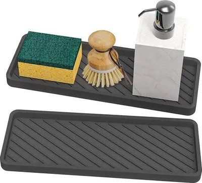 Produktbild von Silikon-Schalenhalter, schwarz, 2-teilig, 30 cm, Spongeschale, Küche