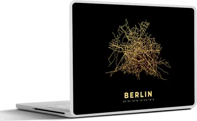 Produktbild von MuchoWow® Laptop Aufkleber Sticker Cover Berlin - Gold - Karte - Stadtplan - Karte 25x18 cm - Laptop-Deko