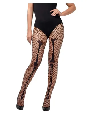 Produktbild von Schwarze Skelett Netzstrumpfhose als Kostümzubehör für Halloween