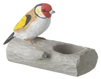Productafbeelding van Theelichthouder Vogel - Putter - 14 x 7 x 10 cm