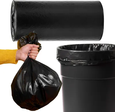 Produktbild von Schwarze Müllsäcke 120L, UNIVERSELL, LANGLEBIG, ideal für den Mülleimer – 10 STÜCK 25 Säcke