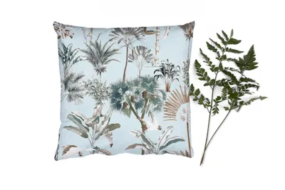 Produktbild von MuchoWow® Zierkissen Sofakissen Wohnzimmer Dekokissen 40x40 cm Blätter - Monstera - Dschungel - Tropisch - Foto Kissen - Schlafzimmer Dekoration