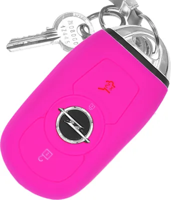 Produktbild von Auto Schlüssel Hülle Silikon Schutz Cover Pink kompatibel mit OPEL Astra K Insignia B Corsa E Zafira GTC Mokka X 3 Tasten KEYLESS SMARTKEY