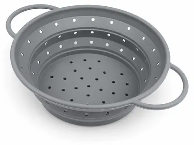 Produktbild von Faltbares Silikonsieb (28×22,5 cm) – BPA-frei, hitzebeständig – Spülmaschinenfest – Abtropf- und Nudelsieb für Pasta, Gemüse und Obst