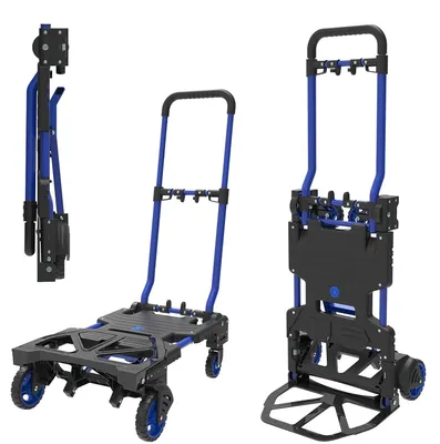 Image de HandiMoova Diable 2 en 1, 70 kg, multifonctionnel, 135 kg, pliable, convertible en quelques secondes