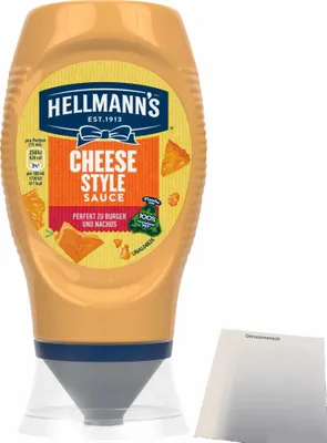 Produktbild von Hellmann's Cheese Style Sauce perfekt zu Burger und Nachos (250ml Flasche) + usy Block