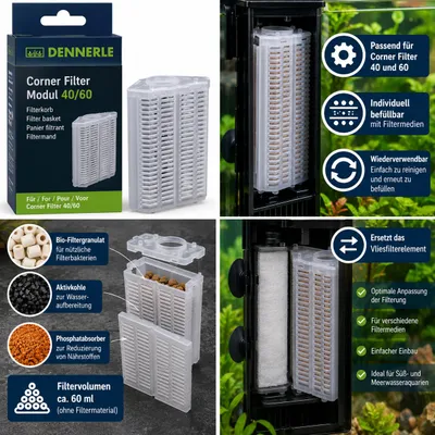 Image de Dennerle 5845 Corner Filter Modul 40/60 - Panier de filtration pour filtre Nano Corner 40 et 60