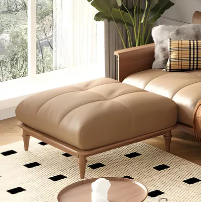 Immagine prodotto di Pouf moderno in tessuto marrone - Mobili di design per il soggiorno