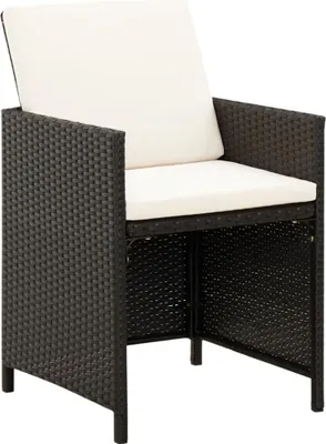Produktbild von vidaXL 4-tlg. Gartenstuhl und Hocker Set Poly Rattan Schwarz
