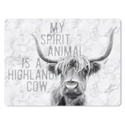 Produktbild von MuchoWow® Mauspad Mousepad Schottischer Highlander - Zitat - Marmor 40x30 cm - Mousepads - Maus Mat - Pad - Mausunterlage - Anti Rutsch