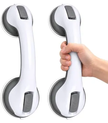 Produktbild von Griffe für Senioren, 2 Duschgriffe, Saugnapf, Handgriff Dusche ohne Bohrer, für Badezimmer, Badewanne, Dusche, Sicherheitsgriffe