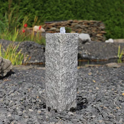 Produktbild von CLGarden Quellsteinbrunnen GS50 Granit Stein Gartenbrunnen Garten Säulenbrunnen Komplettset außen mit LED Beleuchtung