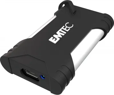Produktbild von Emtec X210G, 500 GB, USB Typ-C, 3.2 Gen 2 (3.1 Gen 2), 1100 MB/s, 10 Gbit/s, Schwarz, Weiß