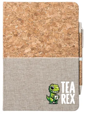 Produktbild von Huuraa Notizbuch A5 Tea Rex Dinosaurier 80 Blatt inkl. Kugelschreiber Tagebuch Geschenkidee