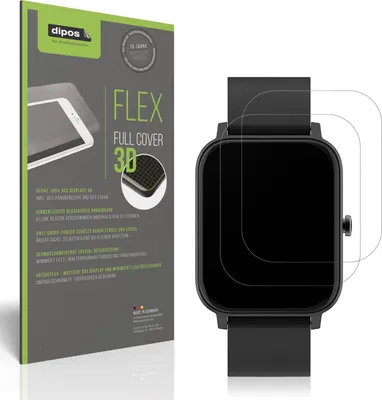 Produktbild von 2x Full Cover Schutzfolie matt für Matast Smartwatch Panzerfolie Anti-Shock